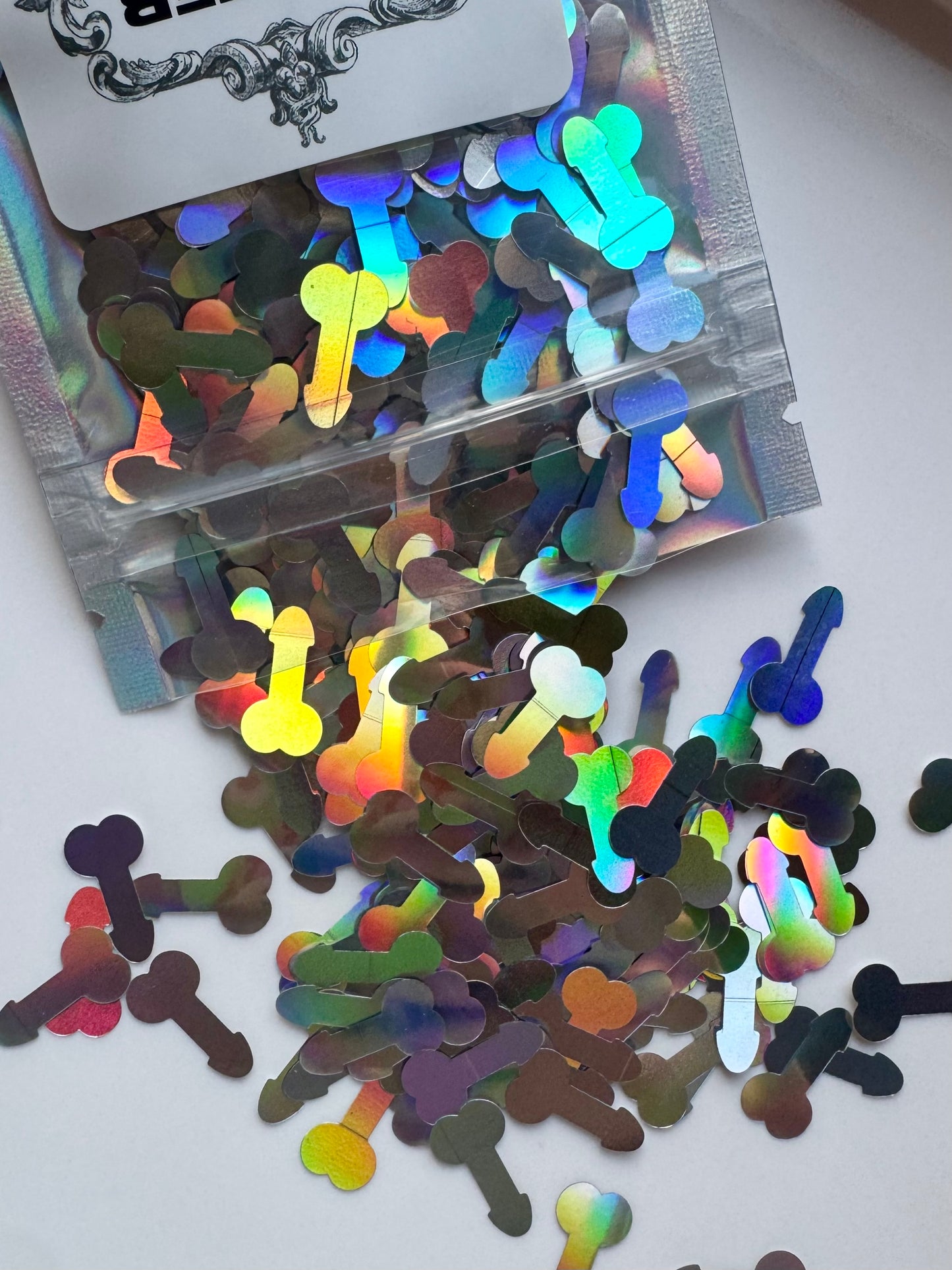 Silver Holographic Peen